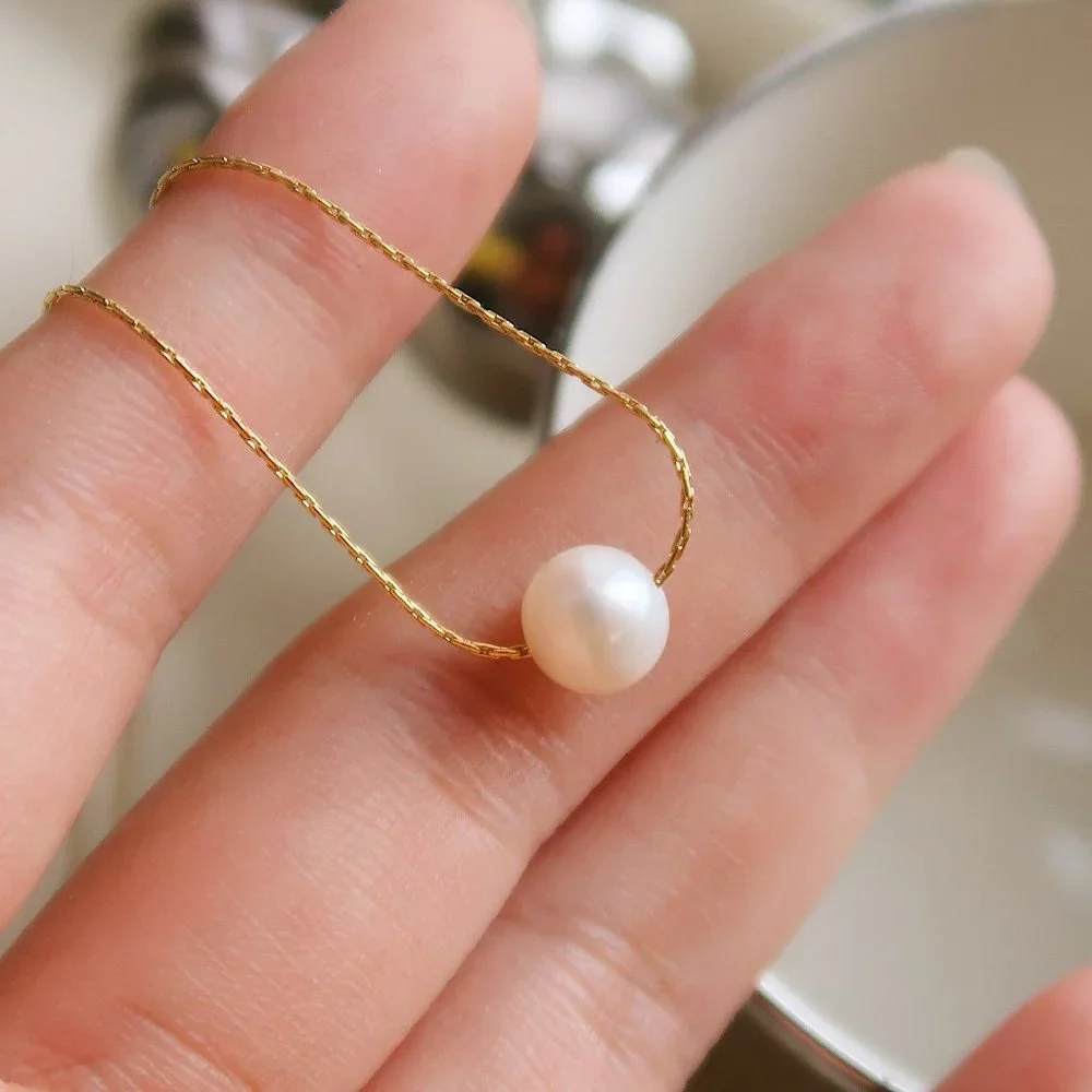 NEW 18K Gold Plated Fresh Water Pearl Necklace